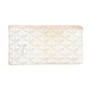 AUTHENTIC GOYARD PARIS Richelieu Bone Monogram Motif Print Long Flap Wallet